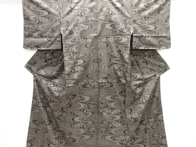 JAPANESE KIMONO / UNUSED DORO OSHIMA TSUMUGI (5 maruki)